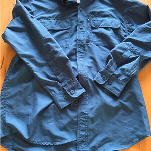 Men’s Long-Sleeve Button-Up Shirt - Blue